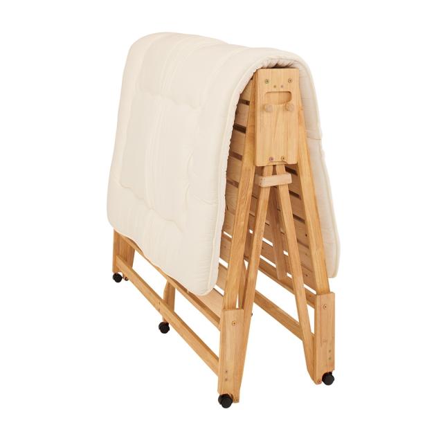 ≪ヘッドあり≫ 折りたたみ式ひのきすのこベッド ダブルハイ 幅140cm ベッド 木製ベッド 642551_5
