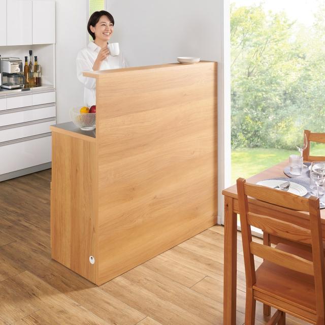 手元が隠せる間仕切りカウンター 幅120cm キッチン収納 キッチンカウンター 629509_4