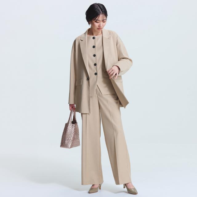 ウール混サキソニー 尾錠付き ベスト ジャケット ベスト ジレ 147902_1