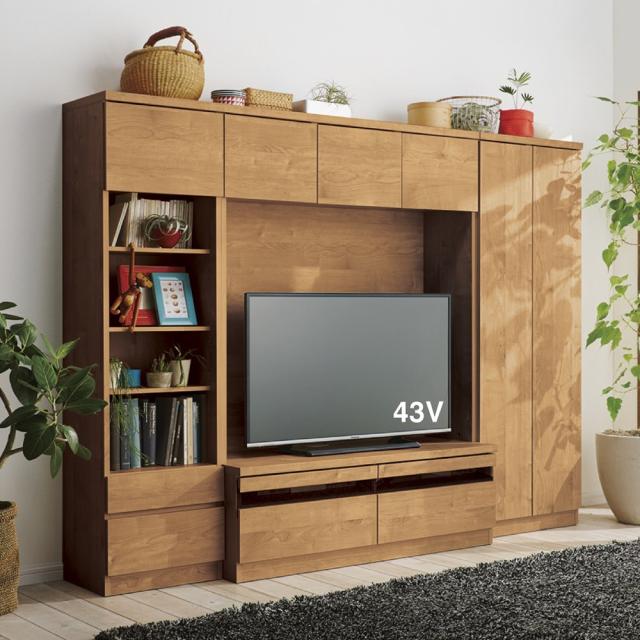 天然木調テレビ台ハイバックシリーズ 扉キャビネット・幅60.5奥行34.5cm リビング収納 キャビネット リビングボード 587811