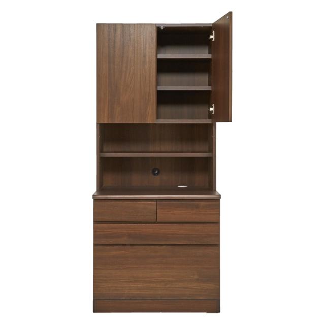 書斎壁面収納シリーズ 収納庫 オープン引き出しタイプ 幅78cm 本棚 ラック シェルフ CD DVDラック 588303