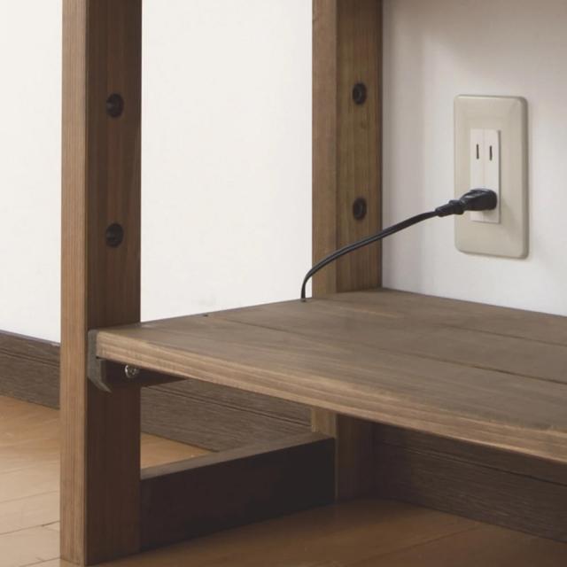 日本製東濃檜 国産頑丈突っ張りシェルフ 幅90cm奥行17cm（天井対応高