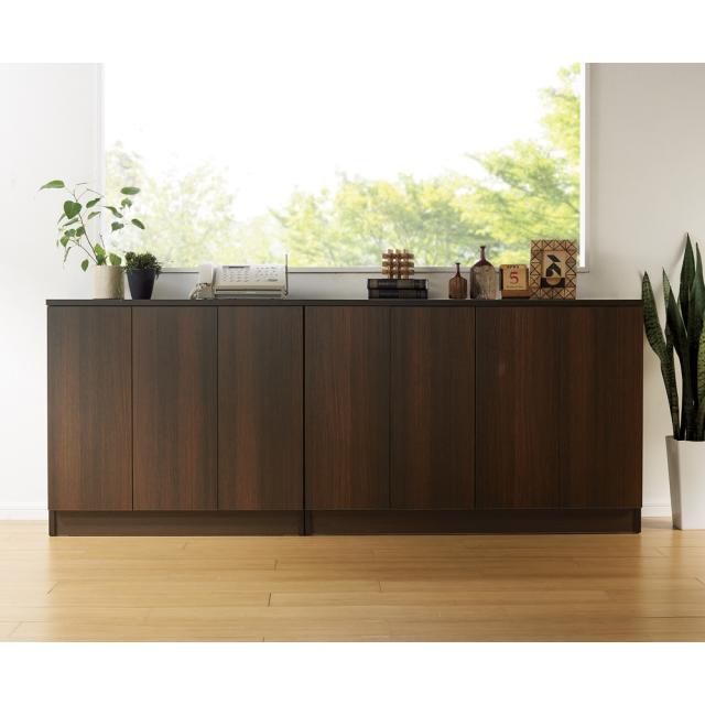 【完成品】リビングブックキャビネット 幅115.5奥行35高さ80cm 本棚 ラック シェルフ ブックシェルフ 書棚 628147_1