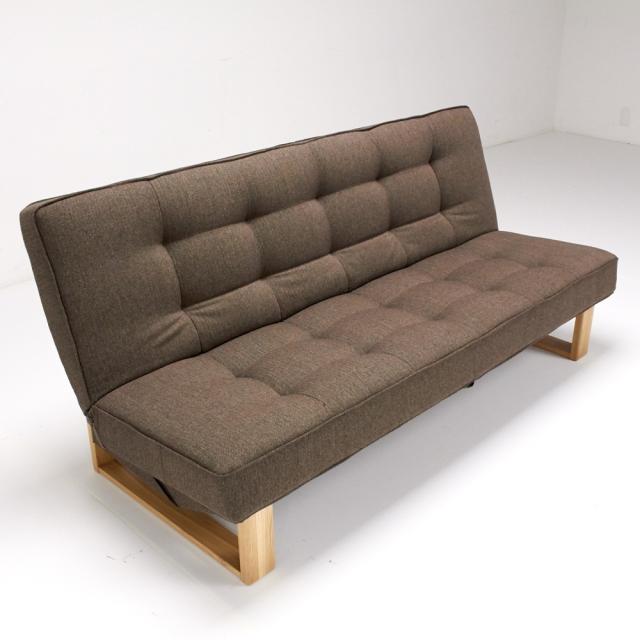 ソファ ファブリックソファ ツイード調ソファベッド ハイバック ［国産］ H51903の通販は