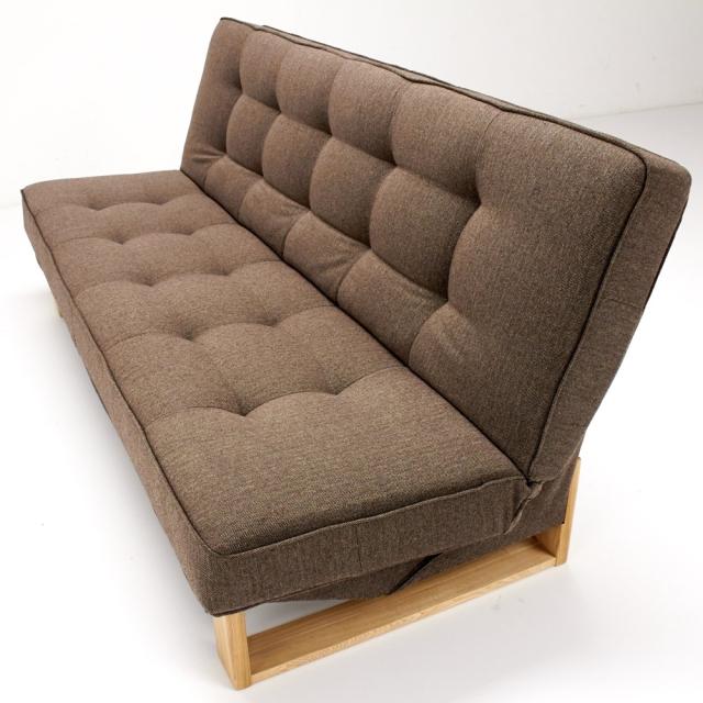 ソファ ファブリックソファ ツイード調ソファベッド ハイバック ［国産］ H51903の通販は