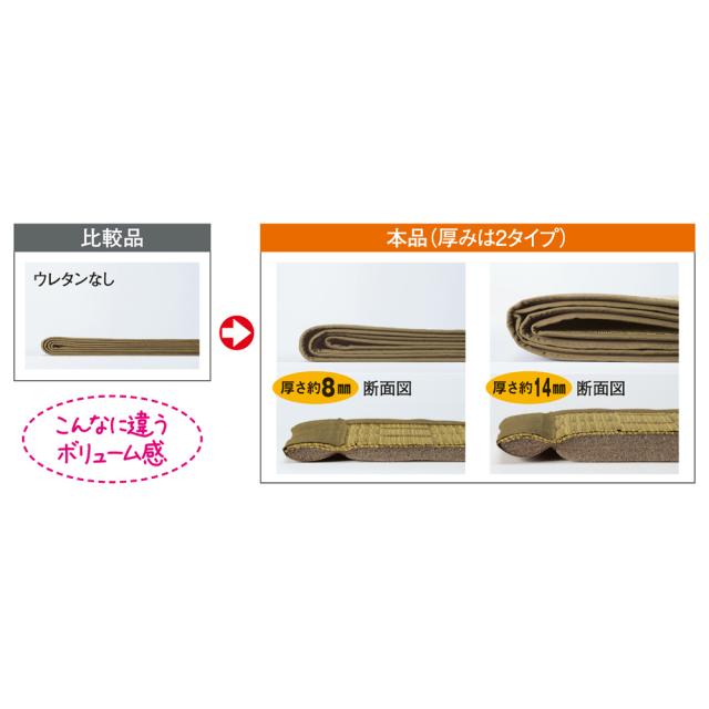 ≪約261×261cm ふっくら約14mm≫ ふっくらい草ラグ 掛川織 カーペット ラグ マット 654532_6