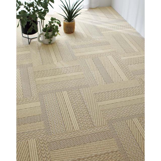 カーペット ラグ タイルカーペット タイルマット ジョイントマット ≪お得な同色64枚組≫ ニット柄タイルマット/タイルカーペット H73108の通販は