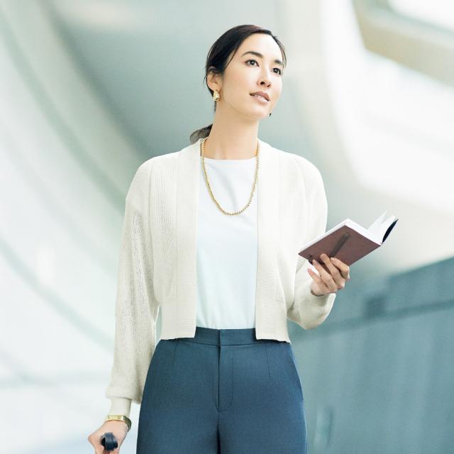 リネン混片畦編みボレロ ニット セーター サマーニット 384802