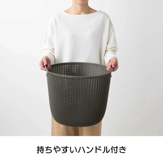 CURVER/カーバー ニット調ランドリーワゴン＋バスケットセット（ラウンド用ワゴン3段＋ラウンドタイプ×3個） ランドリー 622005_8