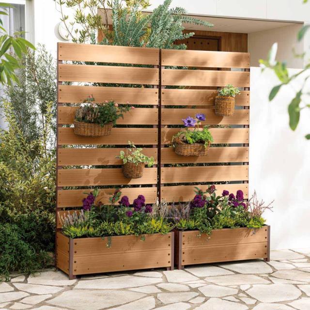 ハンギングできる人工木プランターボックス 高さ150cm 幅72cm G81002の通販は