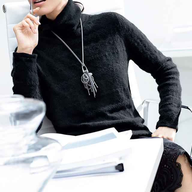 ウールカシミヤ混 柄編み プルオーバー ファッション ニット セーター PC5560