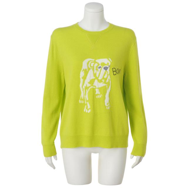 ウールカシミヤ ドッグ柄ジャカードニットプルオーバー ファッション ニット セーター PC5582