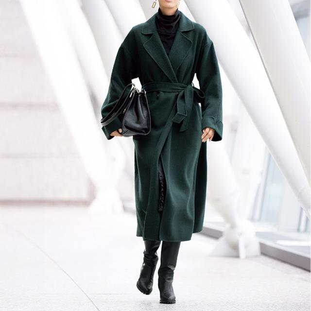 イタリア素材 リバー仕立てロングコート ファッション コート PC5603