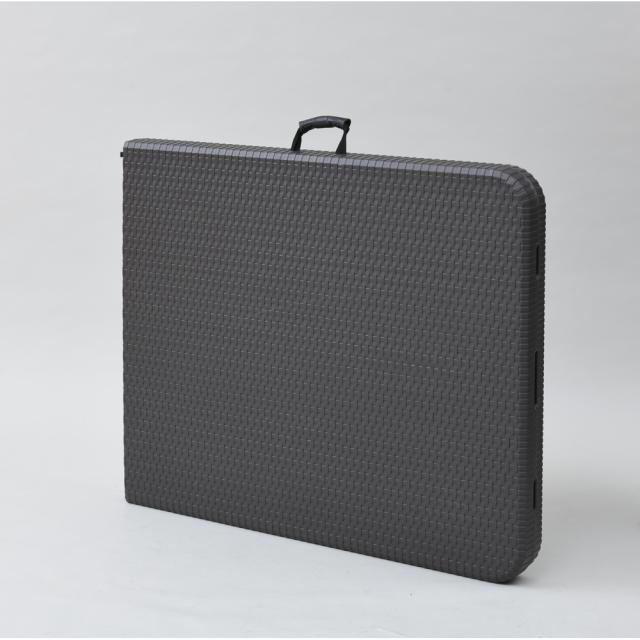 ガーデンファニチャー 折りたたみ作業台シリーズ ラタン調4点セット（テーブル＋チェア2脚＋ベンチ） G80716の通販は