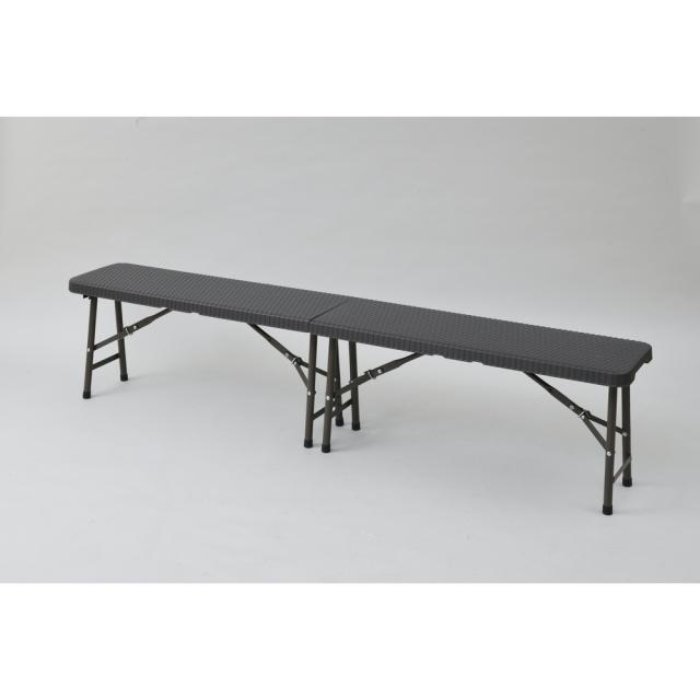 ガーデンファニチャー 折りたたみ作業台シリーズ ラタン調4点セット（テーブル＋チェア2脚＋ベンチ） G80716の通販は