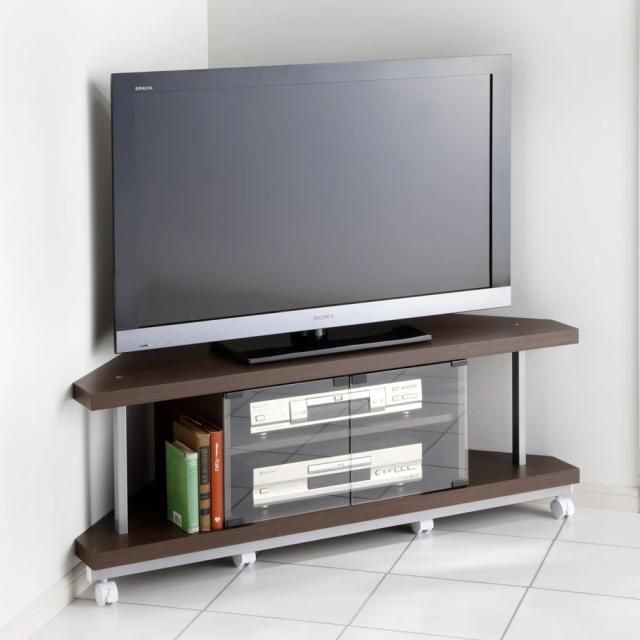 コーナーテレビ台（上棚なし） 幅120cm ガラス扉タイプ キャスター付き テレビ台 テレビボード コーナーテレビ台 628556_3
