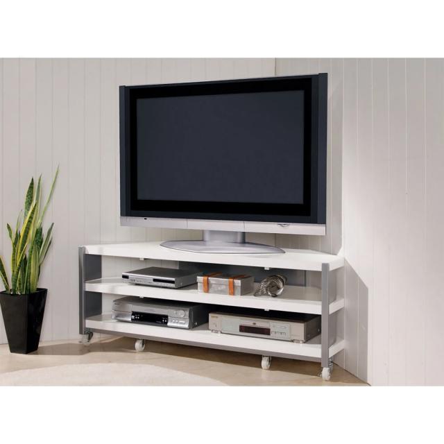 コーナーテレビ台（上棚なし） 幅120cm オープンタイプ キャスター付き テレビ台 テレビボード コーナーテレビ台 628558_1