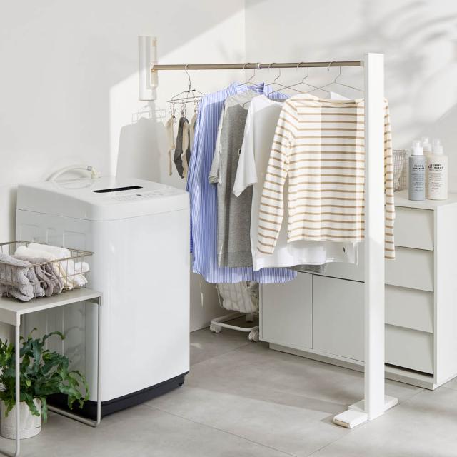 【ディノス限定販売】壁に収納できる折り畳み物干し 洗濯用品 物干し 洗濯物干し台 651502