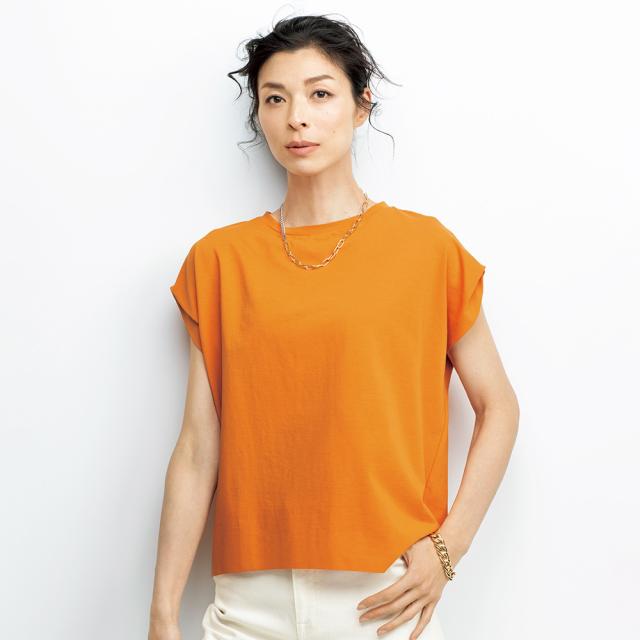 フレスカ クロスジャージー タック入り Tシャツ シャツ ブラウス プルオーバー 188102