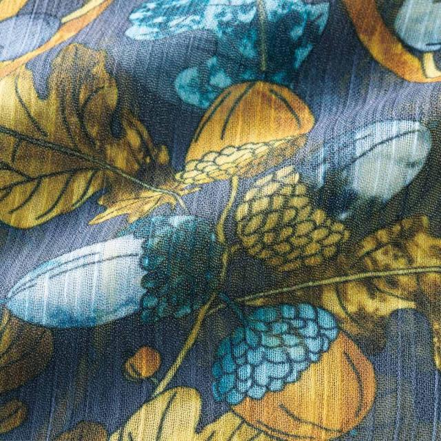 ラッティ社 サークルナッツ柄プリント シフォンブラウス ファッション シャツ ブラウス PC5521 ラッティ社 サークルナッツ柄プリント シフォンブラウス ファッション