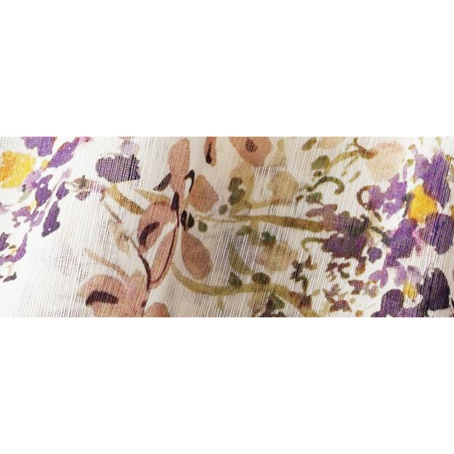 リネンシルク フラワー柄プリントブラウス ファッション シャツ