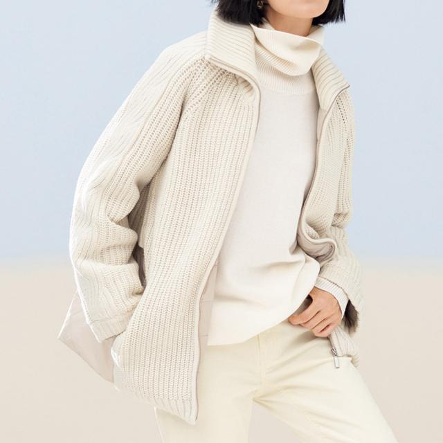 ニット使いダウンブルゾン ファッション ニット セーター PC5543