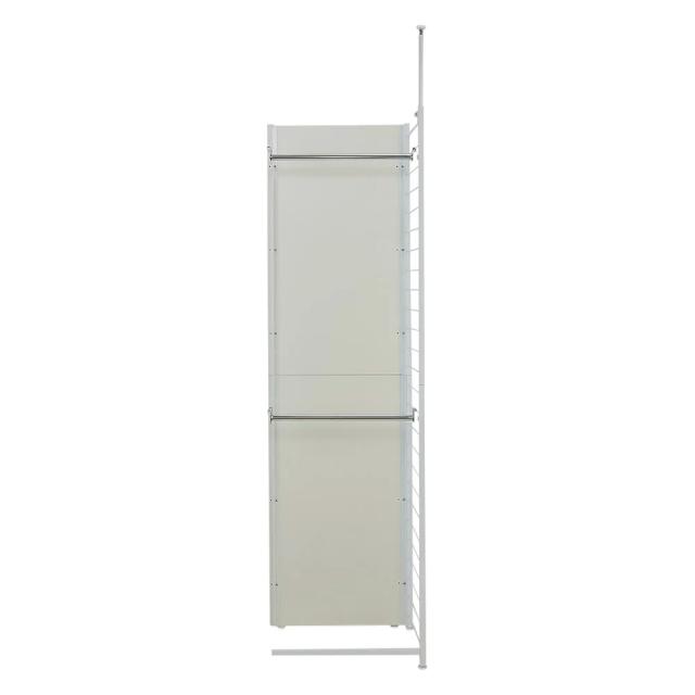 ホワイト間仕切り収納 ハンガー2段タイプ・連結用 幅58cm リビング収納 パーテーション 間仕切り 644815