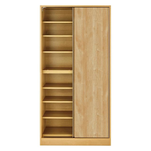 狭い場所でも収納たっぷり引き戸壁面収納シリーズ 収納庫 扉タイプ 幅90cm 壁面収納 システム収納 リビング壁面収納 643502