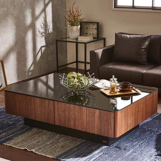 家具 収納 テーブル 机 リビングテーブル センターテーブル 収納付きガラス天板リビングテーブル1cm 80cm 国産 H307の通販はau Pay マーケット ディノス Au Pay マーケット店