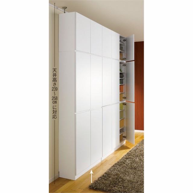 本棚 ラック シェルフ コミックラック 1cmピッチ薄型壁面書棚 奥行29.5cm 幅82cm 高さ180cm 扉 530222