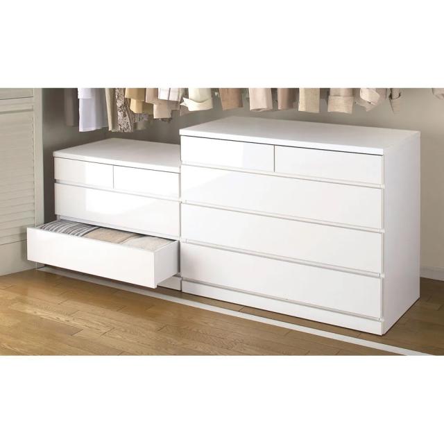 【日本製】奥行50cm隠しキャスター付きクローゼットチェスト 幅80cm・3段 衣類収納 押入れ クローゼット収納 632940