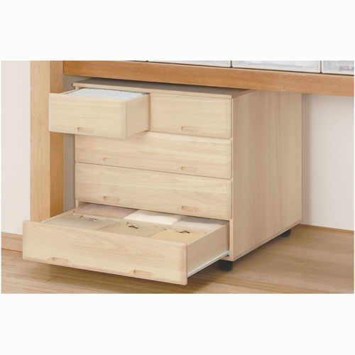 衣類収納 押入れ クローゼット収納 【衣類に優しい押し入れ収納】総桐スライドレール 押し入れタンス ワイド 4段・高さ75cm 532127の通販は