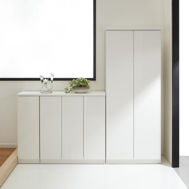 前面ミラー＆板戸シューズボックス ハイタイプ・幅75.5 高さ180cm 下駄箱 玄関収納 シューズボックス 631520_4