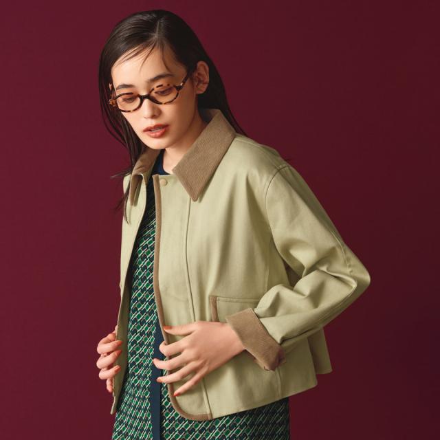 コットン混 デニム風ツイル ワークジャケット サステナブル 119101