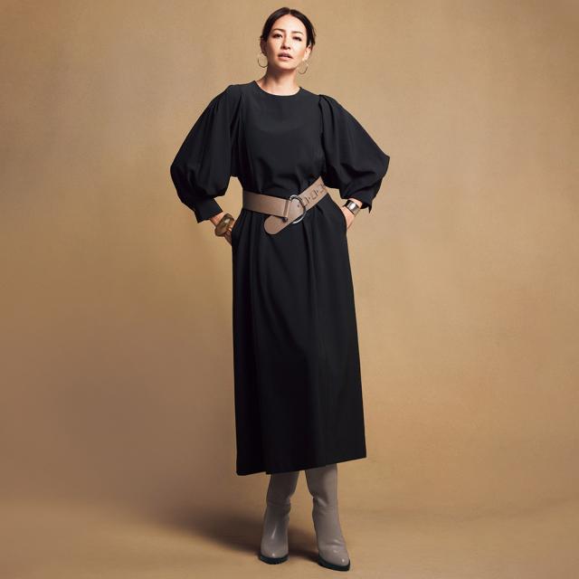 ワンピース チュニック マキシワンピース ロングワンピース ボリュームスリーブ ワンピース 297502の通販は