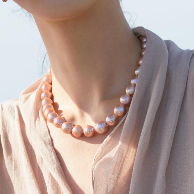 バッグ 靴 アクセサリー ジュエリー 真珠 パール 11 13mm 淡水バロック シャンパンピンクパール ネックレス J352の通販はau Pay マーケット ディノス Au Pay マーケット店