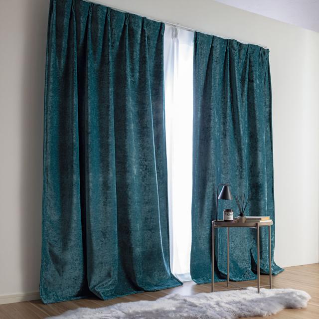 ≪幅100cm×丈200cm（2枚組）≫ 2枚重ねベルベット調カーテン カーテン ドレープカーテン 58430H