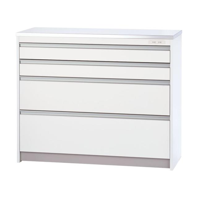 収納物を考えたステンレストップカウンター ハイタイプ（高さ97.5cm） 幅117.5cm キッチン収納 キッチンカウンター 641626