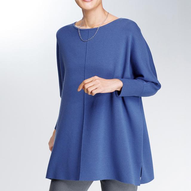 梳毛ウール総針 スクエアフォルム プルオーバー ニット セーター ニットセーター PC6398