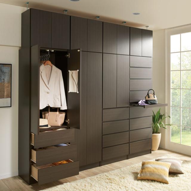 衣類収納 ワードローブ クローゼット 梁避け対応システムユニット 上置き 奥行34cm （天井突っ張り式） 530927の通販は 16,132円