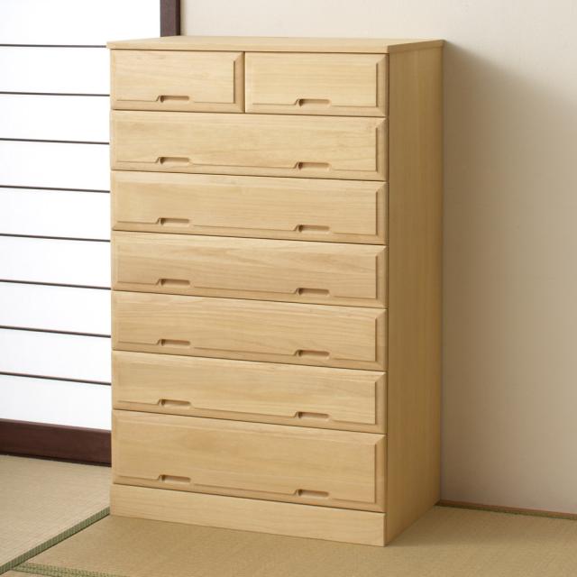 衣類収納 押入れ クローゼット収納 【日本製】北欧風総桐チェスト 幅75cm・7段（8杯） 532153の通販は 36,335円
