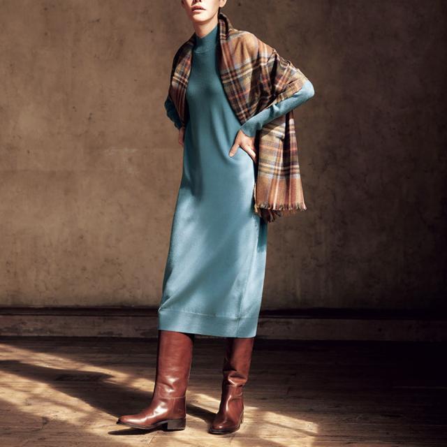 カシミヤハイネック ニットワンピース ファッション ワンピース PC5994