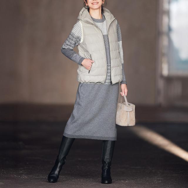 ウールカシミヤ ニットジャカードワンピース ファッション ワンピース PC5999