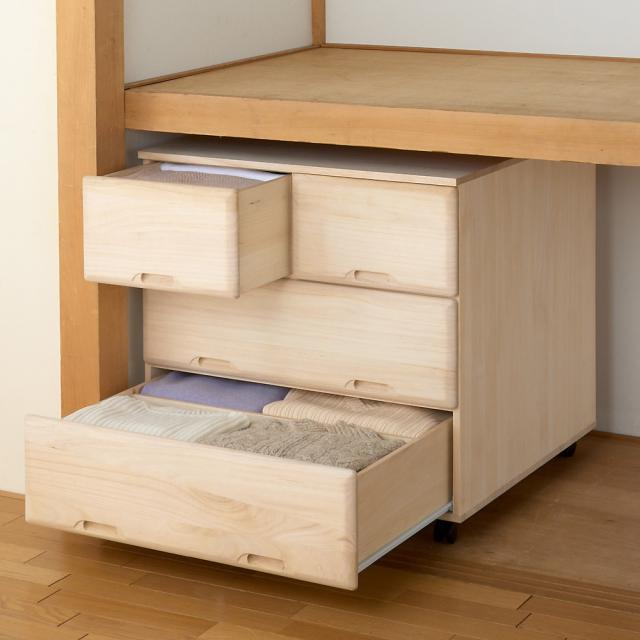 衣類収納 押入れ クローゼット収納 【衣類に優しい押し入れ収納】総桐スライドレール 押し入れタンス ワイド 3段・高さ75cm 532125の通販は 34,385円