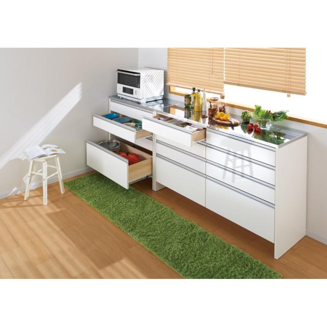 ステンレストップ間仕切りカウンター 幅150cm キッチン収納 キッチンカウンター 641515_8