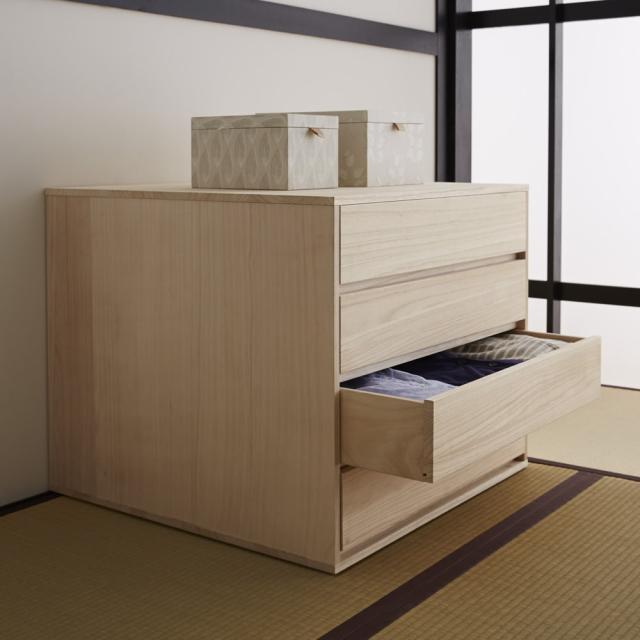 【日本製】キャスター付き総桐押し入れタンス 3段 幅44cm奥行75cm 衣類収納 押入れ クローゼット収納 644941_9