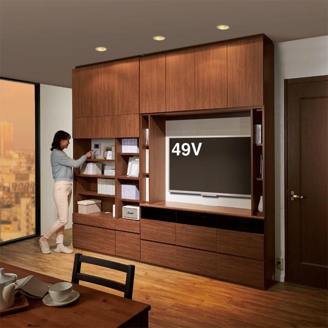 薄型壁面収納テレビ台 幅120高さ180cm 天板高さ52cmタイプ テレビ台 テレビボード 壁面収納テレビ台 587930_2