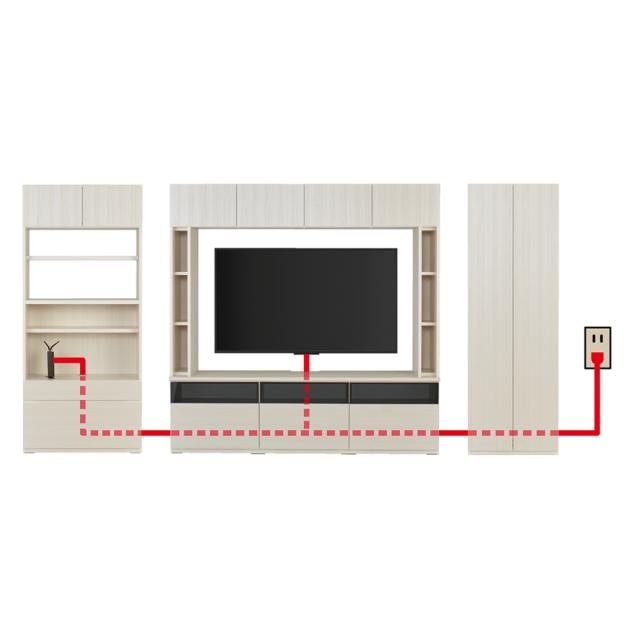 薄型壁面収納テレビ台 幅120高さ180cm 天板高さ52cmタイプ テレビ台 テレビボード 壁面収納テレビ台 587930_6
