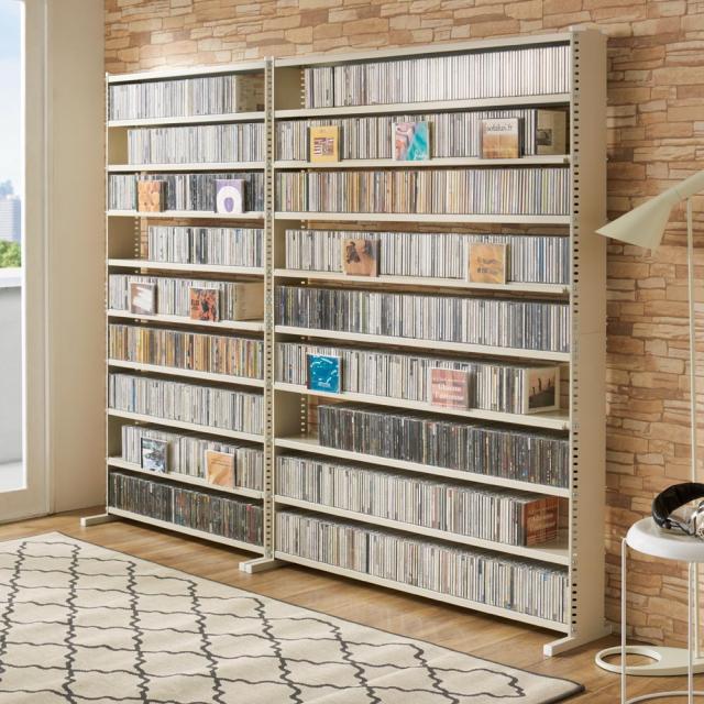 たっぷり収納！スチールラック スタンド式 CD用 幅120cm 本棚 ラック シェルフ CD DVDラック 627833