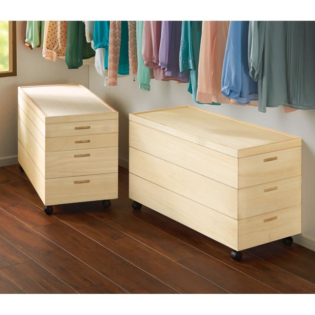 フリーボックス 収納ボックス 小物収納 【ローチェスト】総桐衣装ケース 幅95.5cmタイプ 3段（深3） 532115の通販は